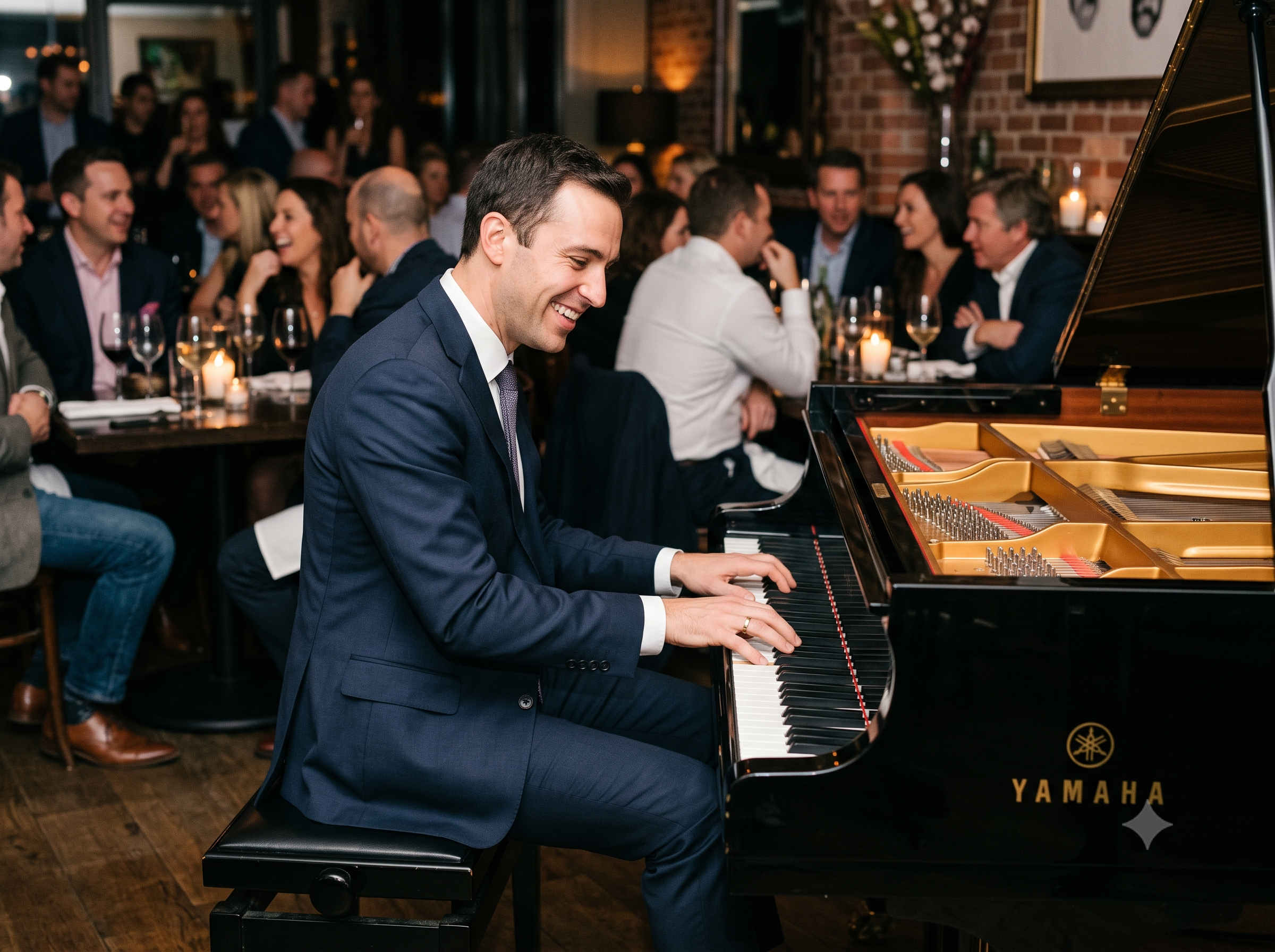 Pianist op feest